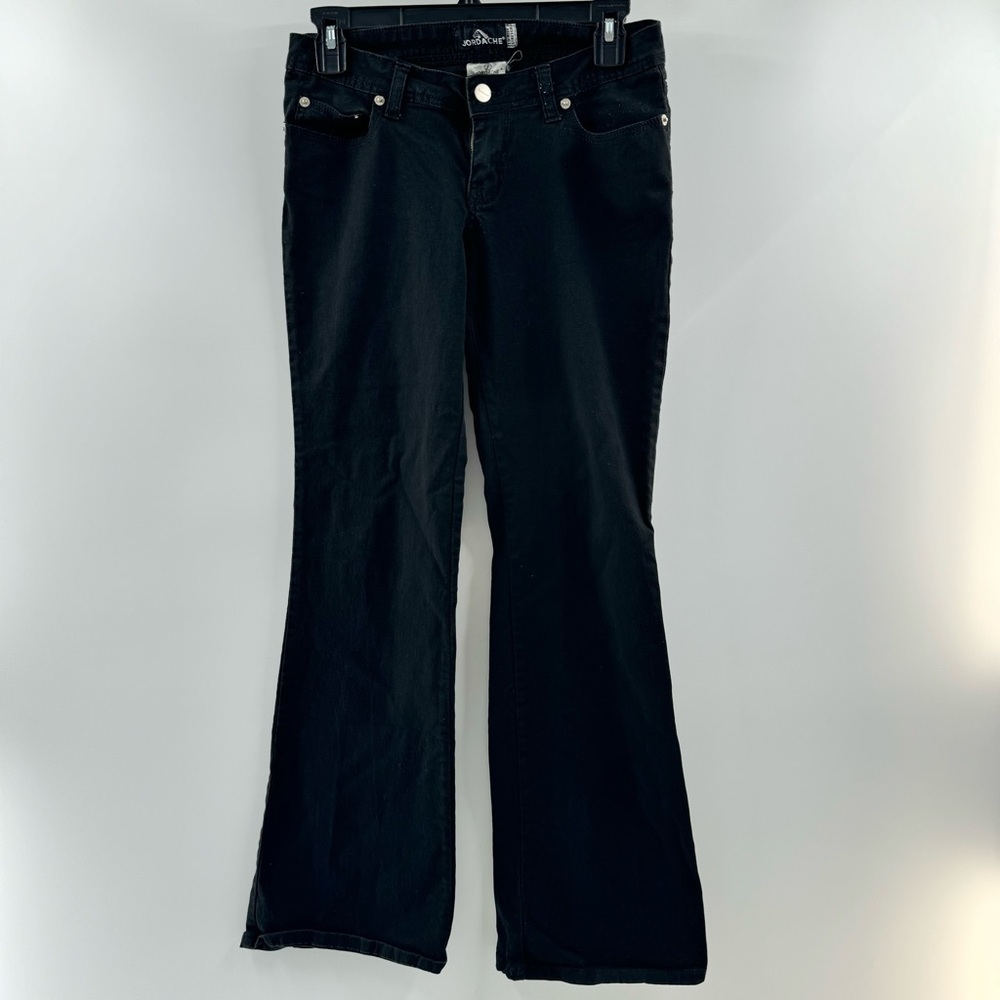 Vintage Jordache Black Flared Jeans – Size 3/4, Low Rise Stretch
